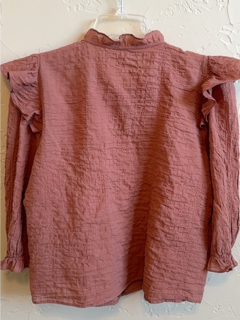 Zara Mauve Button-Front Ruffle Blouse - Picture 5 of 5